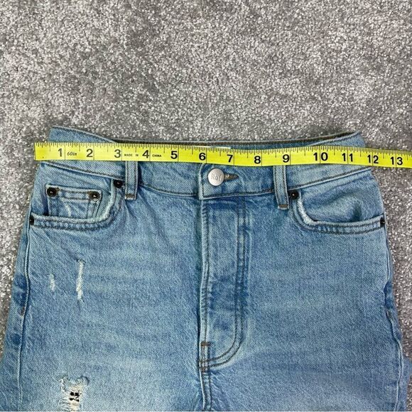 Reformation Serena Jeans Women’s 23 Blue High Rise Skinny Button Fly Ripped - Picture 12 of 15